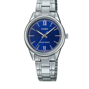 CASIO LTP-V005D-2B2U BLUE DIAL STAINLESS STEEL WOMEN'S ANALOG WATCH - Image 1