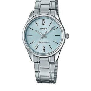 CASIO LTP-V005D-2B3U BLUE DIAL STAINLESS STEEL WOMEN'S ANALOG WATCH - Image 1
