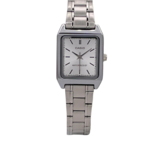 CASIO LTP-V007D-7EUD SILVER STAINLESS STEEL SILVER DIAL LADIES ANALOG WATCH - Image 1