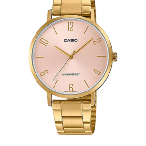 CASIO LTP-VT01G-4BU GOLD-TONE STAINLESS STEEL PINK DIAL WOMEN'S ANALOG WATCH - Image 1