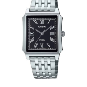 CASIO MTP-B190D-1BVD STAINLESS STEEL BLACK DIAL MEN'S ANALOG WATCH - Image 1
