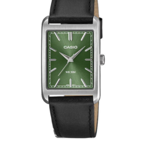 CASIO MTP-B215L-3AV MEN'S GREEN DIAL STAINLESS STEEL BRACELET ANALOG WATCH - Image 1