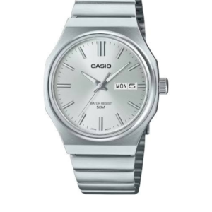 CASIO MTP-E735D-7AVD STAINLESS STEEL SILVER DIAL MEN'S ANALOG DAY & DATE WATCH - Image 1