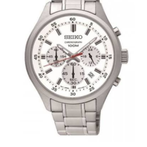 SEIKO SKS583P1 LUXURY WHITE DIAL STAINLESS STEEL CHRONOGRAPH MEN'S WATCH - Image 1