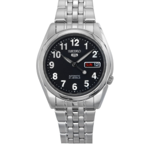 SEIKO 5 SNK381K1 BLACK DIAL AUTOMATIC 21 JEWELS MEN'S WATCH - Image 1