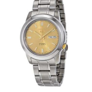 SEIKO 5 SNKK13K1 GOLD DIAL AUTOMATIC STAINLESS STEEL MEN'S WATCH - Image 1