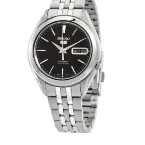 SEIKO 5 SNKL23K1 BLACK DIAL AUTOMATIC STAINLESS STEEL MEN'S WATCH - Image 1