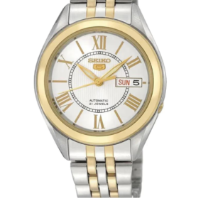 SEIKO SNKL36J1 LUXURY WHITE DIAL AUTOMATIC TWO-TONE STAINLESS STEEL MEN'S WATCH - Image 1