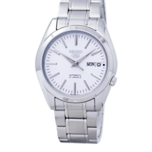SEIKO 5 SNKL41K1 WHITE DIAL AUTOMATIC 21 JEWELS STAINLESS STEEL MEN'S WATCH - Image 1