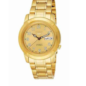 SEIKO SNY348J1 LUXURY GOLD DIAL AUTOMATIC STAINLESS STEEL MEN'S WATCH - Image 1