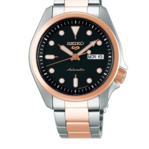 SEIKO SRPE58K1 LUXURY BLACK DIAL AUTOMATIC TWO-TONE STAINLESS STEEL MEN'S WATCH - Image 1