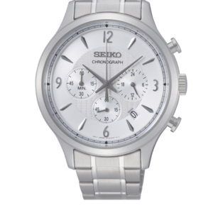 SEIKO SSB337P1 LUXURY SILVER DIAL CHRONOGRAPH STAINLESS STEEL MEN'S WATCH - Image 1