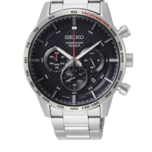 SEIKO SSB355P LUXURY CHRONOGRAPH BLACK DIAL STAINLESS STEEL MEN'S WATCH - Image 1