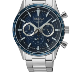 SEIKO SSB445P1 LUXURY BLUE DIAL CHRONOGRAPH STAINLESS STEEL MEN'S WATCH - Image 1