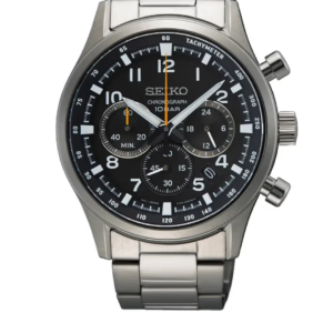 SEIKO SSB447P1 LUXURY BLACK DIAL CHRONOGRAPH STAINLESS STEEL MEN'S WATCH - Image 1