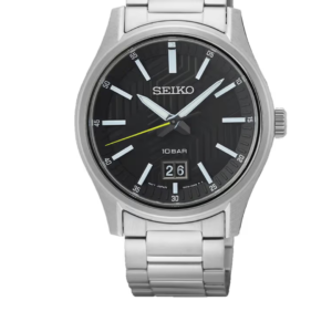 SEIKO SUR129P1 LUXURY BLACK DIAL STAINLESS STEEL MEN'S WATCH - Image 1