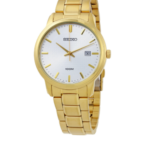 SEIKO SUR198P1 LUXURY SILVER DIAL GOLD-TONE STAINLESS STEEL MEN'S WATCH - Image 1