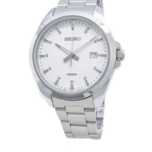 SEIKO SUR205P1 LUXURY WHITE DIAL STAINLESS STEEL MEN'S WATCH - Image 1
