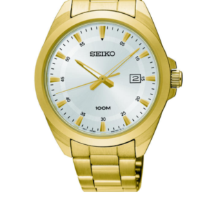 SEIKO SUR212P1 LUXURY WHITE DIAL GOLD STAINLESS STEEL MEN'S WATCH - Image 1
