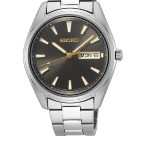 SEIKO SUR343P1 GREY DIAL STAINLESS STEEL ANALOG QUARTZ MEN'S WATCH - Image 1