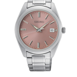 SEIKO DISCOVER MORE SUR523P1 SALMON DIAL QUARTZ STAINLESS STEEL MEN'S WATCH - Image 1