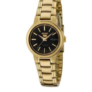 SEIKO 5 SYME48K1 BLACK DIAL AUTOMATIC GOLD-TONE STAINLESS STEEL WOMEN'S WATCH - Image 1