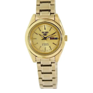 SEIKO 5 SYMK20K1 GOLD DIAL AUTOMATIC GOLD-TONE STAINLESS STEEL WOMEN'S WATCH - Image 1
