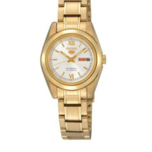 SEIKO 5 SYMK30K1 WHITE DIAL AUTOMATIC GOLD-TONE STAINLESS STEEL WOMEN'S WATCH - Image 1