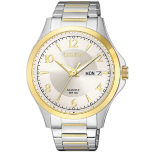 CITIZEN BF2005-54A GENTS Watch – Classic Silver Dial with Golden Silver Chain - Image 1
