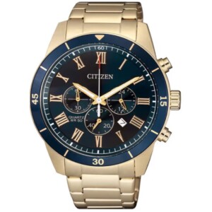 CITIZEN AN8169-58L GENTS Watch – Bold Blue Dial Sports Chronograph with Rose Gold Accents - Image 1