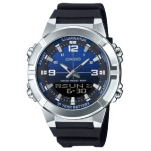 CASIO AMW-870A-2A GENTS Watch – Analog-Digital Blue Gradient Dial with Resin Strap - Image 1