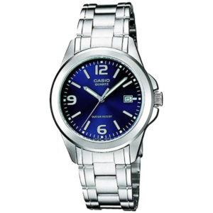 Casio LTP-1215A-2A LADIES Watch – BLUE DIAL with Premium ALL SILVER CHAIN Design - Image 1