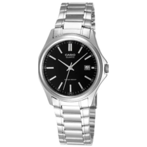 Casio LTP-1183A-1A LADIES Watch – BLACK DIAL with Premium ALL SILVER CHAIN Design - Image 1