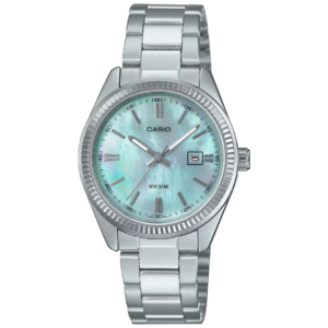 Casio LTP-1302DS-2A LADIES Watch – BLUE MOTHER OF PEARL (MOP) DIAL with Premium ALL SILVER CHAIN Design - Image 1