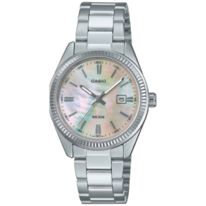 Casio LTP-1302DS-4A LADIES Watch – PINK MOTHER OF PEARL (MOP) DIAL with Premium ALL SILVER CHAIN Design - Image 1