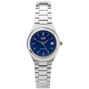 Casio LTP-1170A-2A LADIES Watch – BLUE DIAL with Premium ALL SILVER CHAIN Design - Image 1