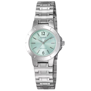 Casio LTP-1177A-3A LADIES Watch – GREEN DIAL with Premium ALL SILVER CHAIN Design - Image 1