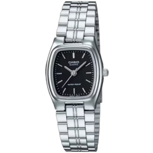 Casio LTP-1169D-1A LADIES Watch – BLACK SQUARE DIAL with Premium ALL SILVER CHAIN Design - Image 1