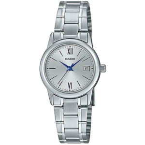 Casio LTP-V002D-7B3 LADIES Watch – SILVER DIAL with Premium ALL SILVER CHAIN Design - Image 1