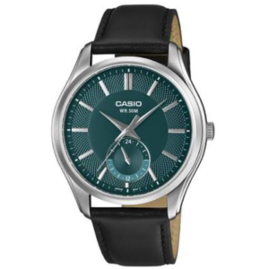 Casio MTP-B315L-3A GENTS Watch – GREEN DIAL with Premium BLACK LEATHER STRAP Design - Image 1