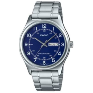 Casio MTP-V006D-2B GENTS Watch – BLUE DIAL with Premium ALL SILVER CHAIN Design - Image 1