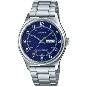 Casio MTP-V006D-1C GENTS Watch – BLACK DIAL with Premium ALL SILVER CHAIN Design - Image 1