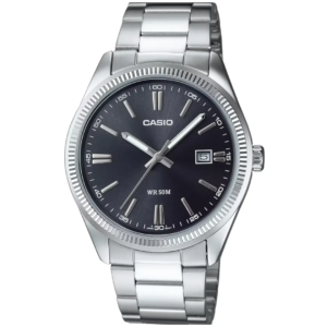 Casio LTP-1302D-1A1 LADIES Watch – BLACK DIAL with Premium ALL SILVER CHAIN Design - Image 1
