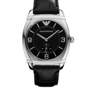 EMPORIO ARMANI AR0344 CARMELO MEDIUM BLACK DIAL LEATHER QUARTZ WOMEN'S WATCH - Image 1
