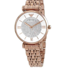 EMPORIO ARMANI AR11244 WHITE DIAL GOLD STAINLESS STEEL QUARTZ WOMEN'S WATCH - Image 1