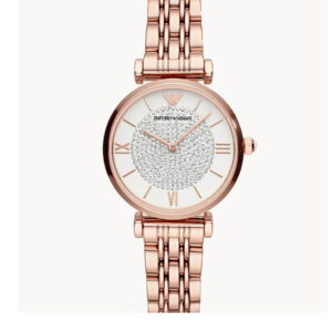 EMPORIO ARMANI AR11244 WHITE DIAL GOLD STAINLESS STEEL QUARTZ WOMEN'S WATCH - Image 1