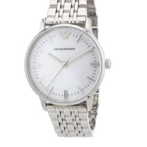 EMPORIO ARMANI AR1602 SILVER WHITE DIAL QUARTZ WOMEN'S WATCH - Image 1