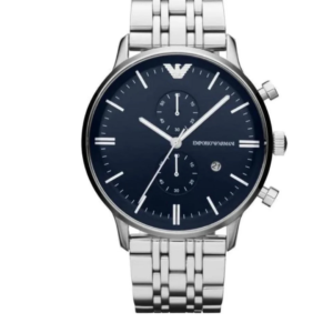 EMPORIO ARMANI AR1648 BLUE DIAL STAINLESS STEEL QUARTZ MEN'S WATCH - Image 1