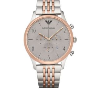 EMPORIO ARMANI AR1864 GREY DIAL TWO-TONE STAINLESS STEEL QUARTZ MEN'S WATCH - Image 1