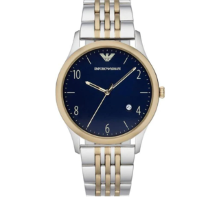 EMPORIO ARMANI AR1868 BETA BLUE DIAL MULTICOLOR STAINLESS STEEL QUARTZ MEN'S WATCH 41MM - Image 1
